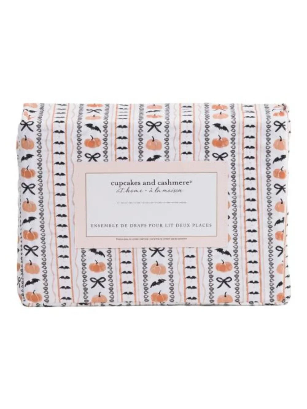 CUPCAKES & CASHMERE Pumpkin Party Striped Sheet Set